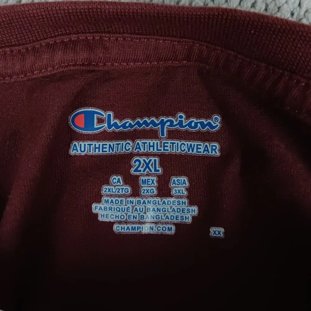 Champion Texas A&M T-Shirt Men's 2XL Maroon Red Logo Spellout Embroidered Preppy - Picture 6 of 12